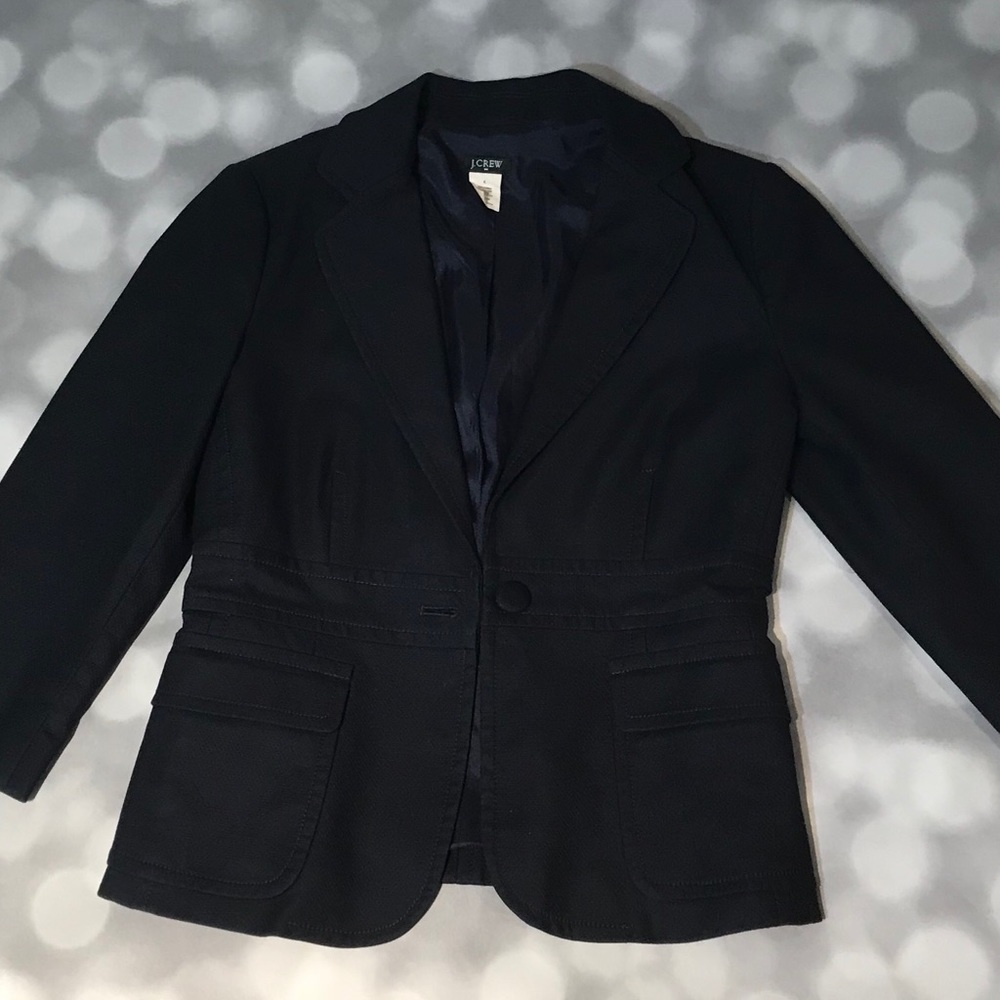 Navy linen blazer from J. Crew